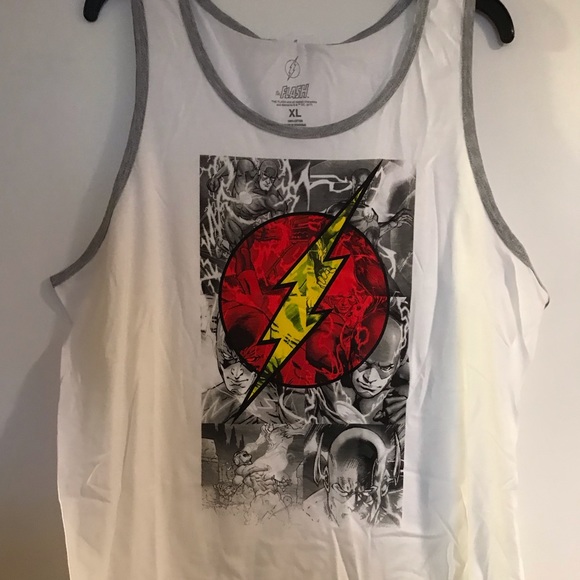 THE FLASH WHITE TANK TOP. Adult size XL - Picture 1 of 3